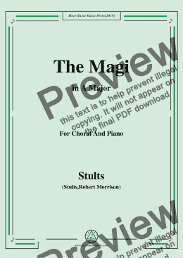 page one of Stults-The Story of Christmas,No.8,The Magi,The Star in the East,in A Major,for Choral&Pno