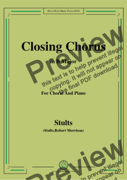 page one of Stults-The Story of Christmas,No.11,Closing Chorus,Crown……,in B Major,for Choral