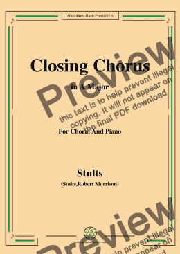page one of Stults-The Story of Christmas,No.11,Closing Chorus,Crown……,in A Major,for Chora