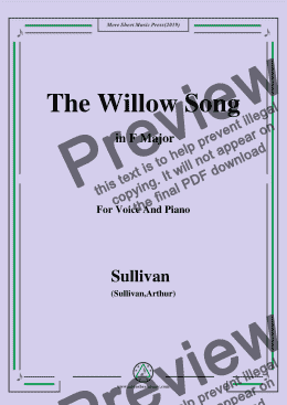 page one of Sullivan-The Willow Song in F Major, for Voice and Piano