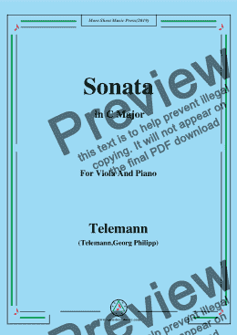 page one of Telemann-Sonata,for Viola and Piano