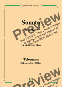 page one of Telemann-Sonata,for Violin and Piano