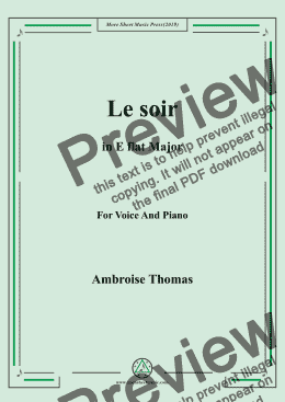 page one of Thomas-Le soir in E flat Major,For Voice&Pno