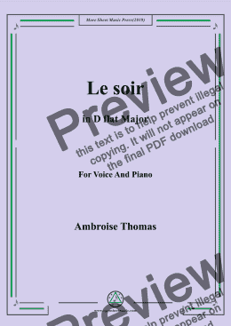 page one of Thomas-Le soir in D flat Major,For Voice&Pno