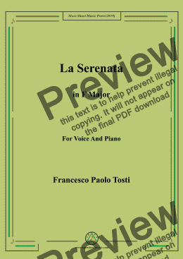 page one of Tosti-La Serenata in F Major,For Voice&Pno