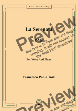 page one of Tosti-La Serenata in E Major,For Voice&Pno