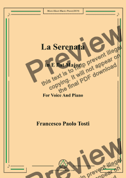 page one of Tosti-La Serenata in E flat Major,For Voice&Pno
