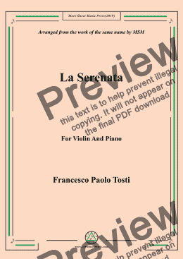 page one of Tosti-La Serenata, for Violin and Piano