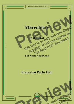 page one of Tosti-Marechiare in d minor,For Voice&Pno