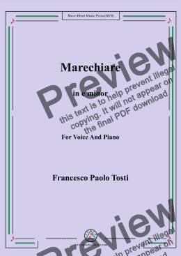 page one of Tosti-Marechiare in e minor,For Voice&Pno