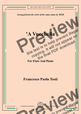 page one of Tosti-'A Vucchella, for Flute and Piano