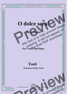 page one of Tosti-O dolce sera! in A Major,For Voice&Pno
