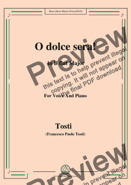 page one of Tosti-O dolce sera! in B flat Major,For Voice&Pno