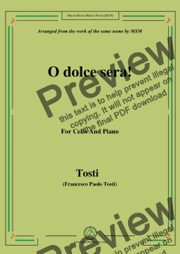 page one of Tosti-O dolce sera!, for Cello and Piano