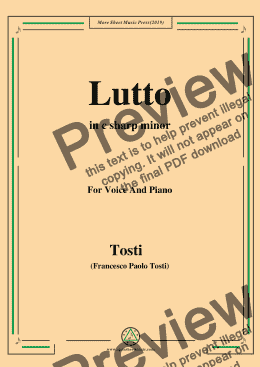 page one of Tosti-Lutto in c sharp minor,For Voice&Pno