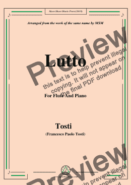 page one of Tosti-Lutto, for Flute and Piano