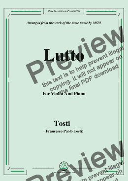 page one of Tosti-Lutto, for Violin and Piano