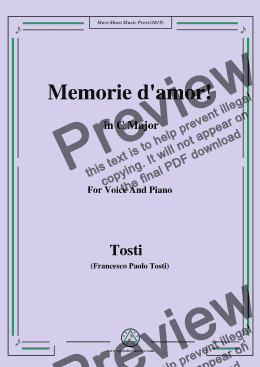 page one of Tosti-Memorie d'amor! in C Major,For Voice&Pno