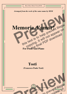 page one of Tosti-Memorie d'amor!, for Flute and Piano
