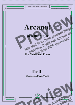 page one of Tosti-Arcano! in D flat Major,For Voice&Pno
