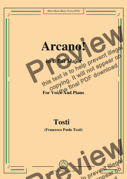 page one of Tosti-Arcano! in B flat Major,For Voice&Pno