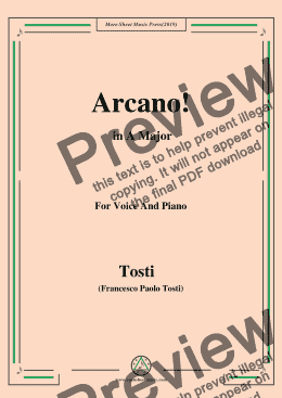 page one of Tosti-Arcano! in A Major,For Voice&Pno