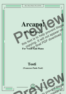 page one of Tosti-Arcano! in A flat Major,For Voice&Pno