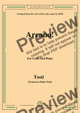 page one of Tosti-Arcano!, for Cello and Piano