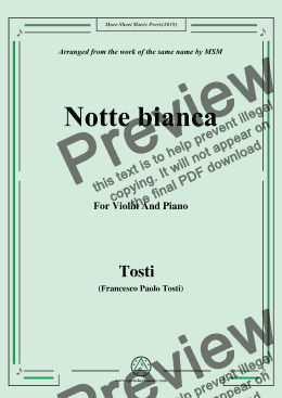page one of Tosti-Notte bianca, for Violin and Piano