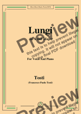 page one of Tosti-Lungi in A flat Major,For Voice&Pno