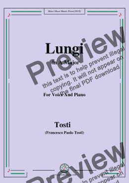 page one of Tosti-Lungi in A Major,For Voice&Pno