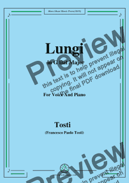 page one of Tosti-Lungi in G flat Major,For Voice&Pno