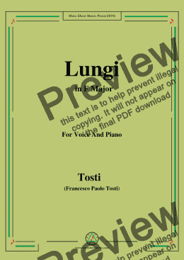 page one of Tosti-Lungi in F Major,For Voice&Pno