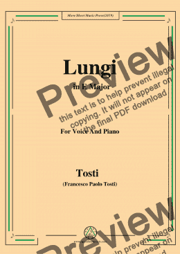 page one of Tosti-Lungi in E Major,For Voice&Pno