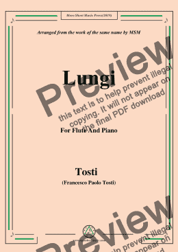 page one of Tosti-Lungi, for Flute and Piano