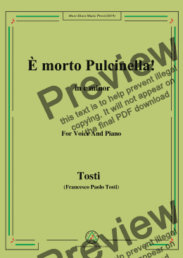 page one of Tosti-È morto Pulcinella! in c minor,For Voice&Pno