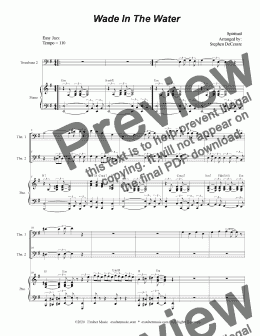 page one of Wade In The Water (Trombone Duet)