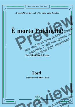 page one of Tosti-È morto Pulcinella!, for Flute and Piano
