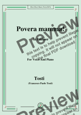 page one of Tosti-Povera mamma! in f minor,For Voice&Pno