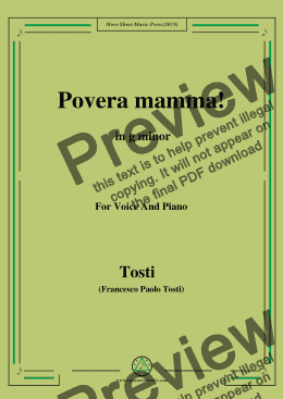page one of Tosti-Povera mamma! in g minor,For Voice&Pno