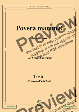 page one of Tosti-Povera mamma! in e minor,For Voice&Pno