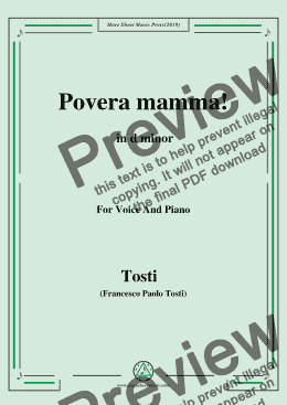 page one of Tosti-Povera mamma! in d minor,For Voice&Pno