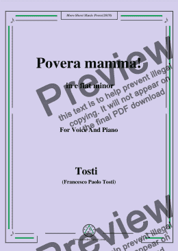 page one of Tosti-Povera mamma! in e flat minor,For Voice&Pno
