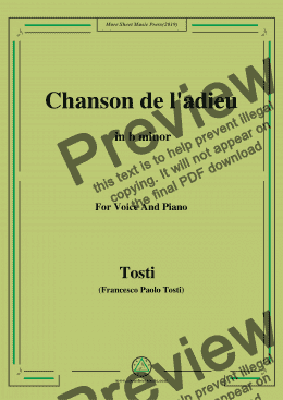 page one of Tosti-Chanson de l'adieu in b minor,For Voice&Pno
