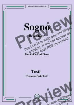 page one of Tosti-Sogno in G Major,For Voice&Pno
