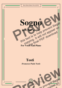 page one of Tosti-Sogno in G flat Major,For Voice&Pno