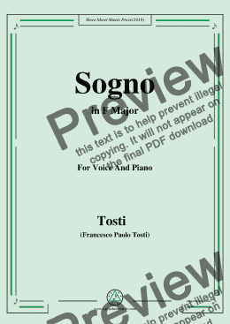 page one of Tosti-Sogno in F Major,For Voice&Pno