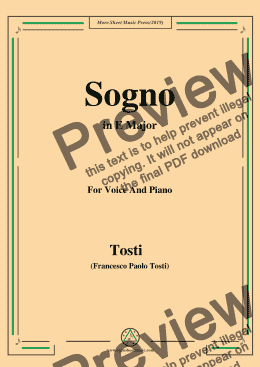 page one of Tosti-Sogno in E Major,For Voice&Pno