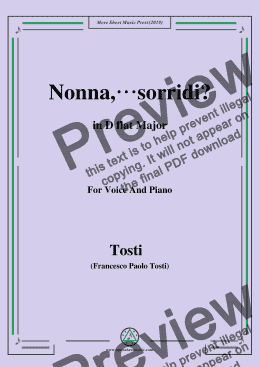 page one of Tosti-Nonna,sorridi in D flat Major,For Voice&Pno