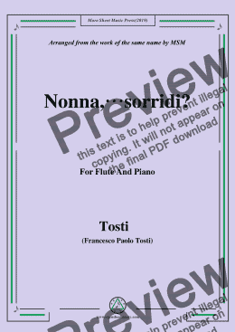page one of Tosti-Nonna,sorridi, for Flute and Piano